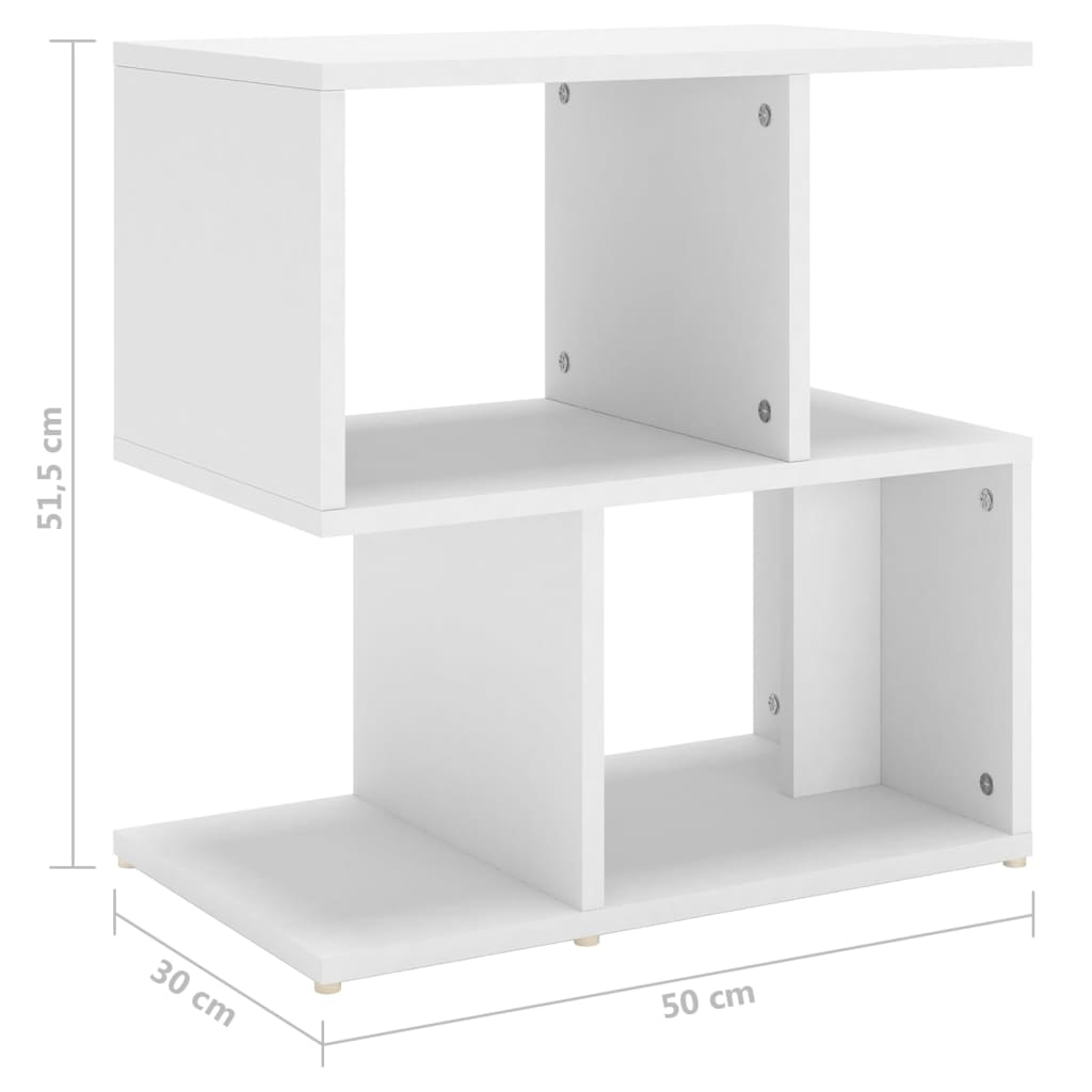 vidaXL Mesita de noche madera contrachapada blanco 50x30x51,5cm