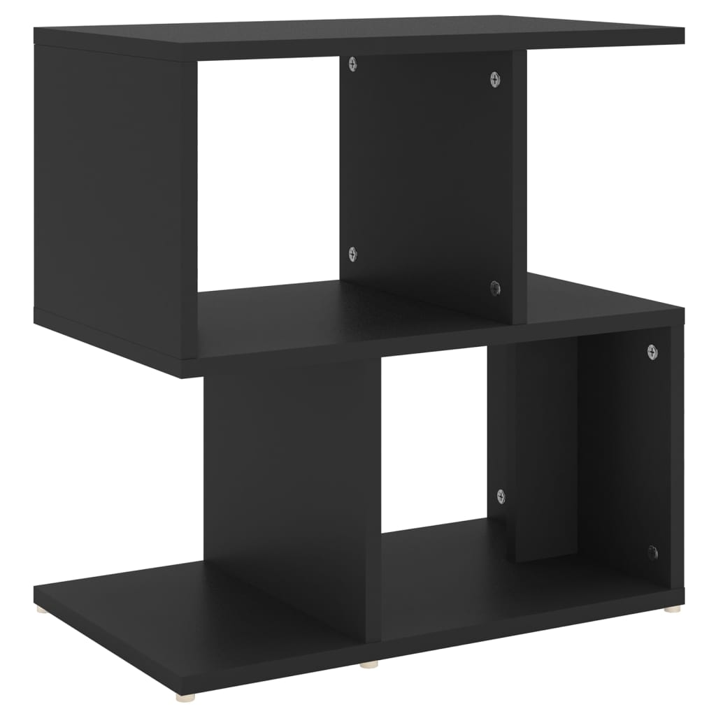 vidaXL Mesita de noche madera contrachapada negro 50x30x51,5cm