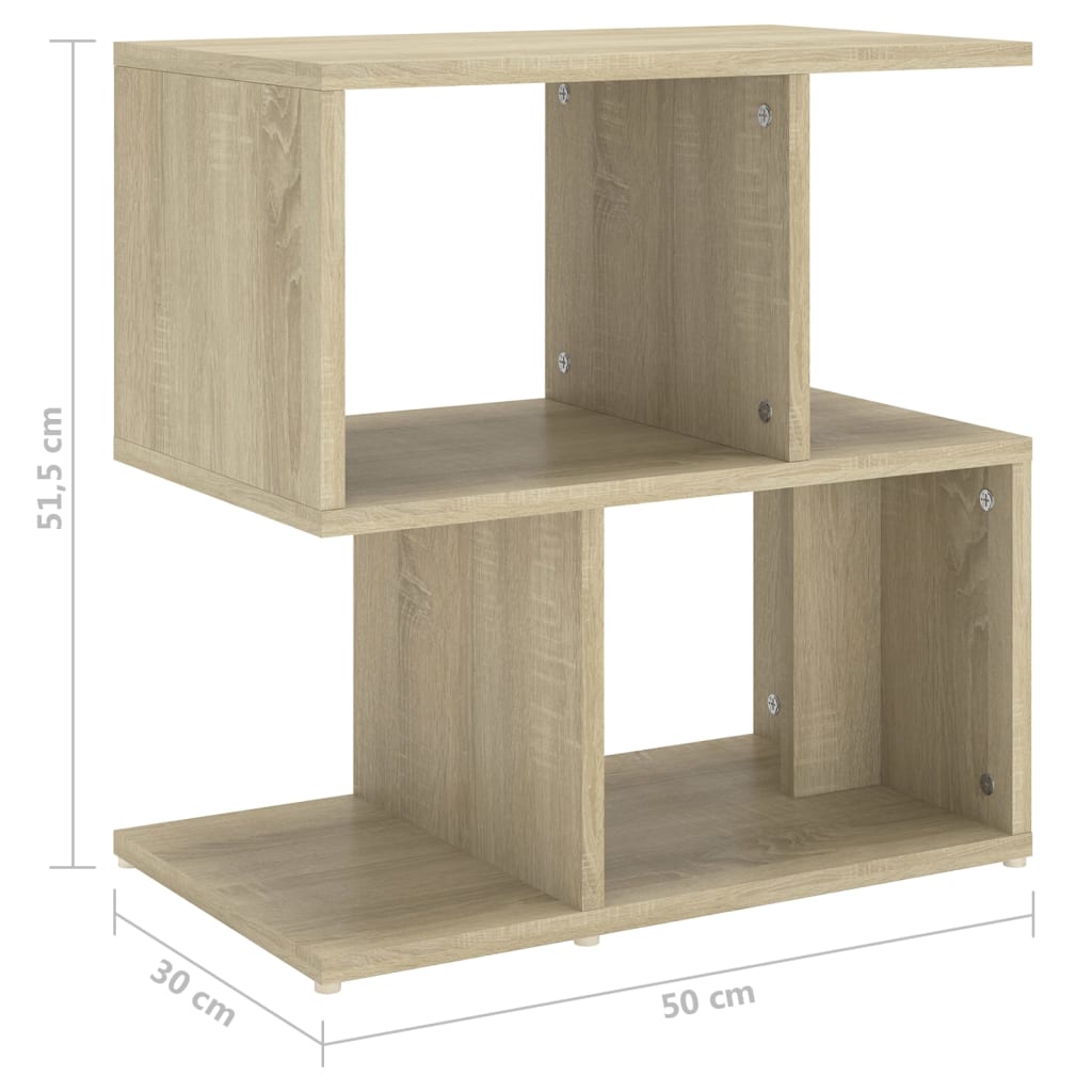 vidaXL Mesita de noche madera contrachapada roble Sonoma 50x30x51,5cm