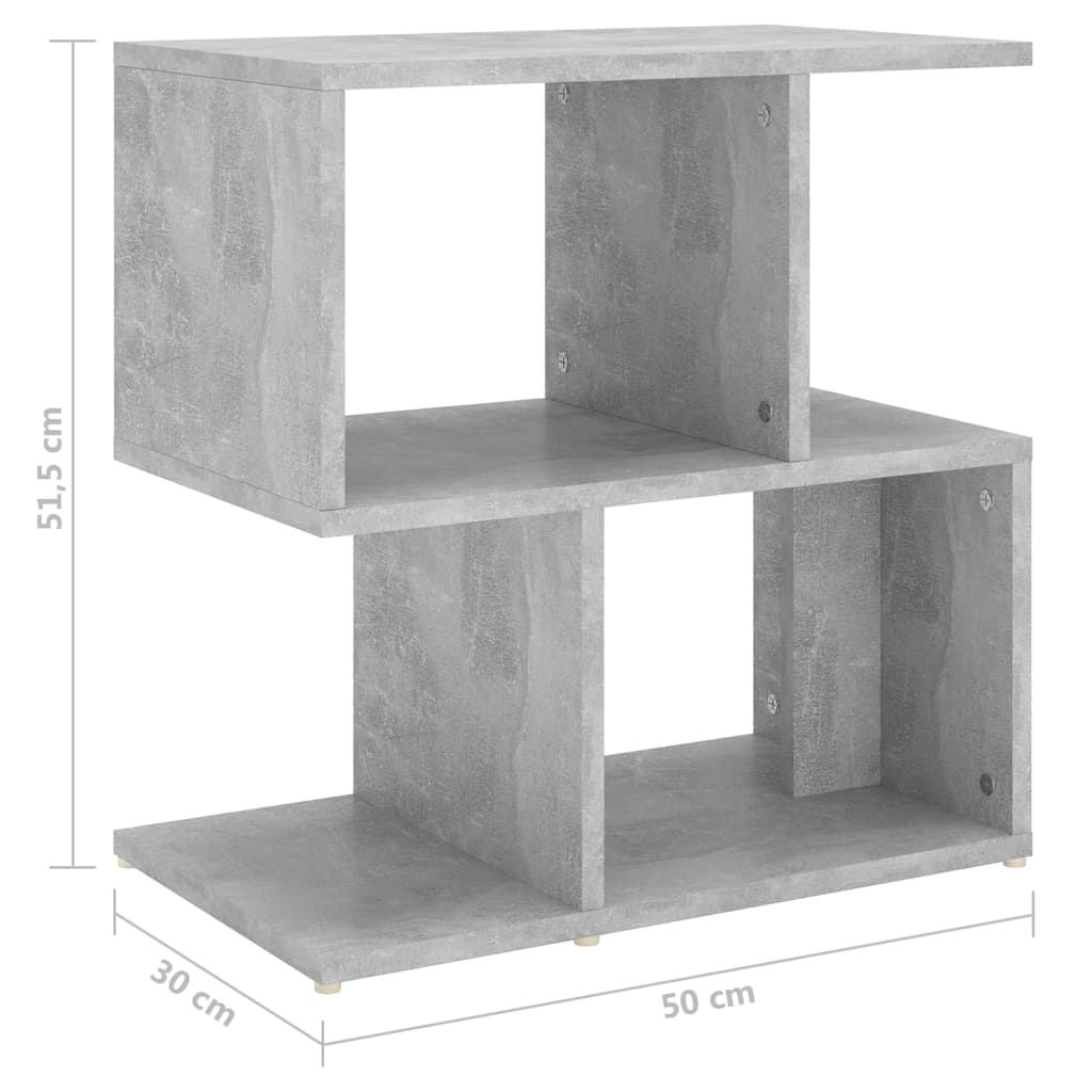 vidaXL Mesita de noche madera de ingeniería gris hormigón 50x30x51,5cm