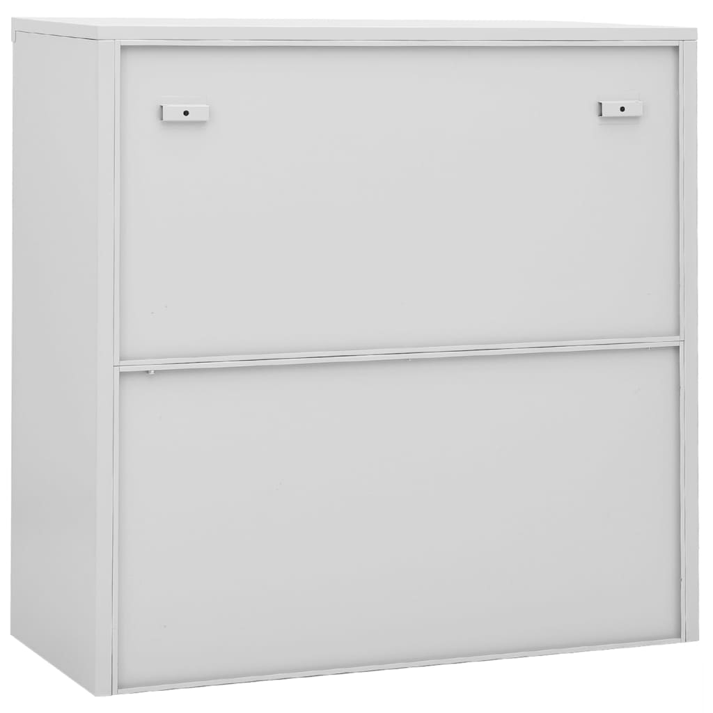 vidaXL Armario de oficina puerta corredera acero gris claro 90x40x90cm