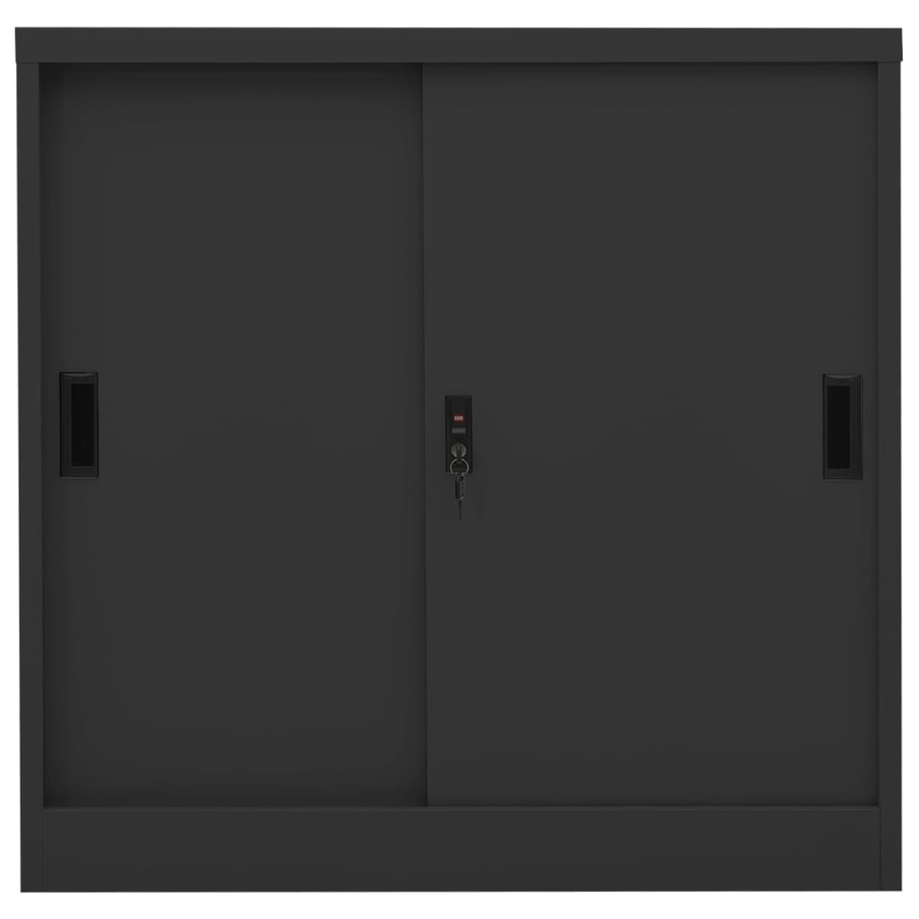 vidaXL Armario de oficina puerta corredera acero antracita 90x40x90cm