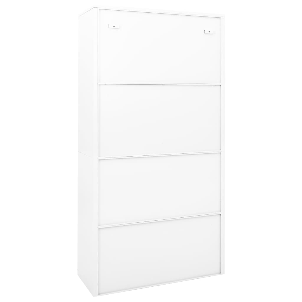 vidaXL Armario de oficina puerta corredera acero blanco 90x40x180 cm