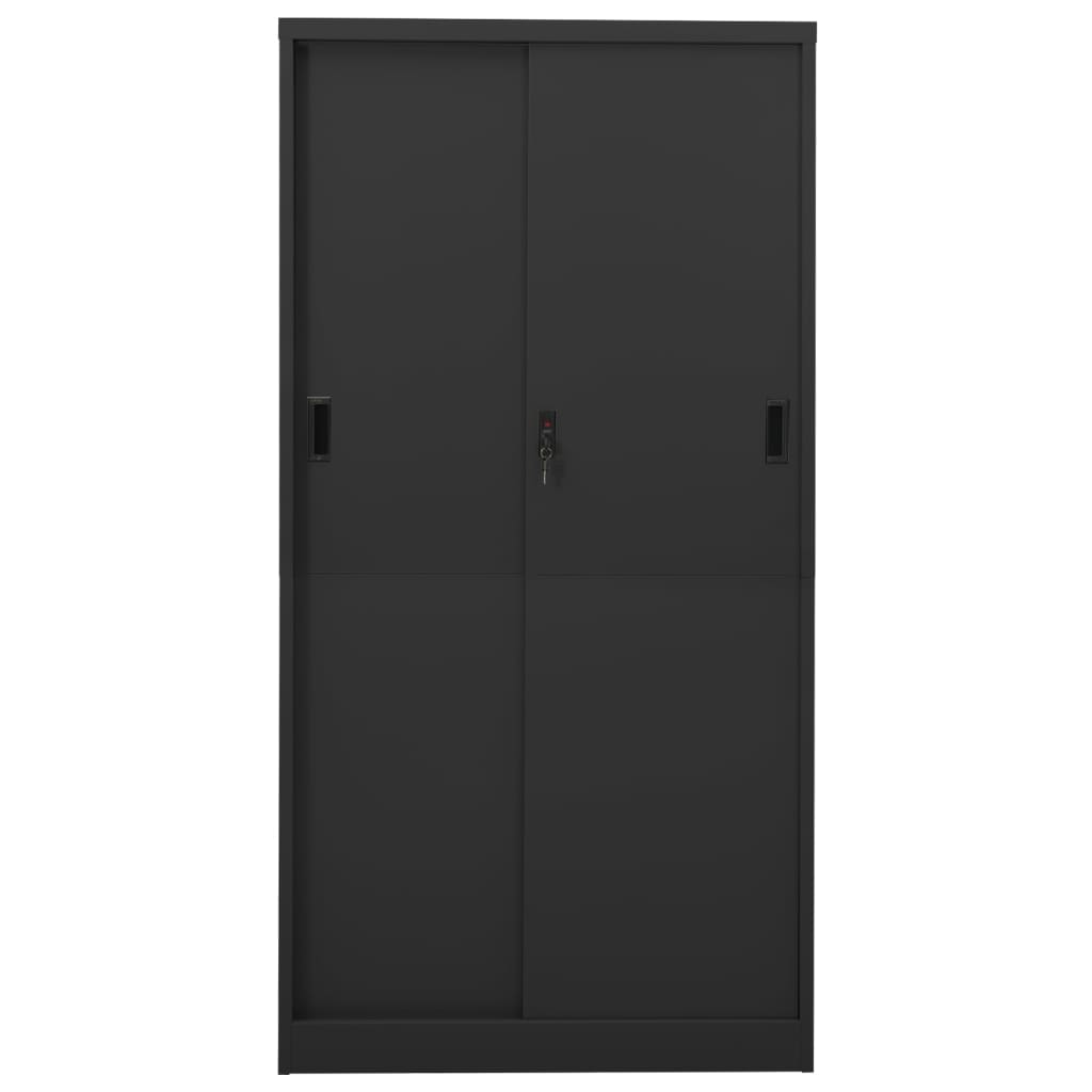 vidaXL Armario de oficina puerta corredera acero antracita 90x40x180cm