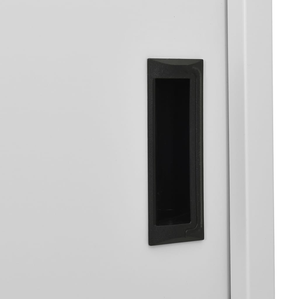 vidaXL Armario oficina puerta corredera acero gris claro 90x40x180 cm