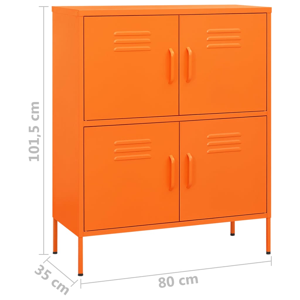 vidaXL Armario de almacenamiento acero naranja 80x35x101,5 cm