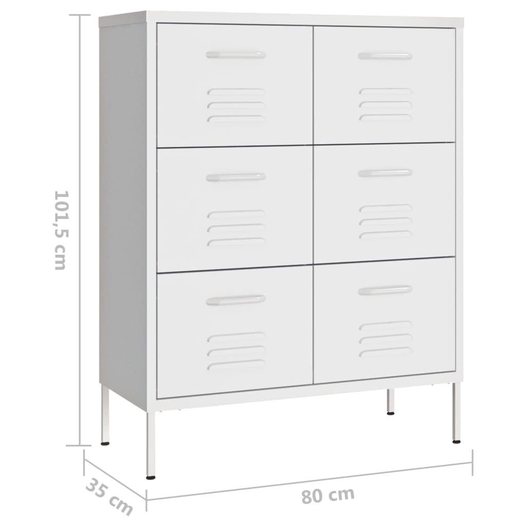 vidaXL Armario de almacenamiento acero blanco 80x35x101,5 cm