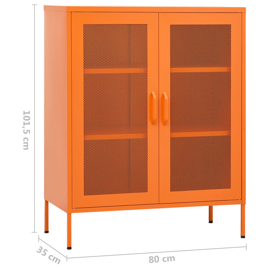 vidaXL Armario de almacenamiento acero naranja 80x35x101,5 cm