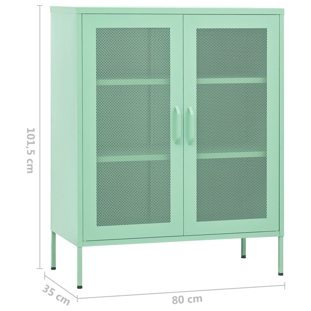 vidaXL Armario de almacenamiento acero verde mint 80x35x101,5 cm