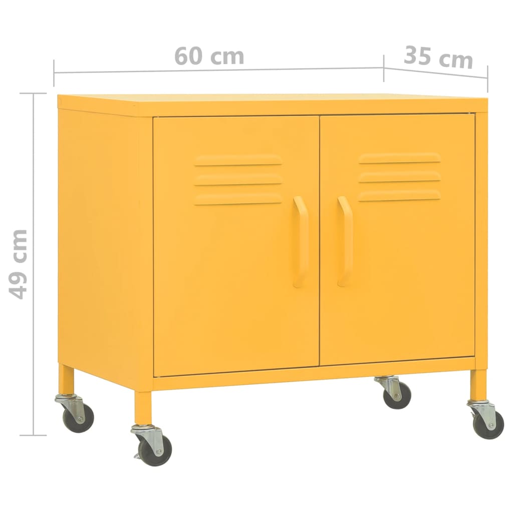 vidaXL Armario de almacenamiento acero amarillo mostaza 60x35x56 cm