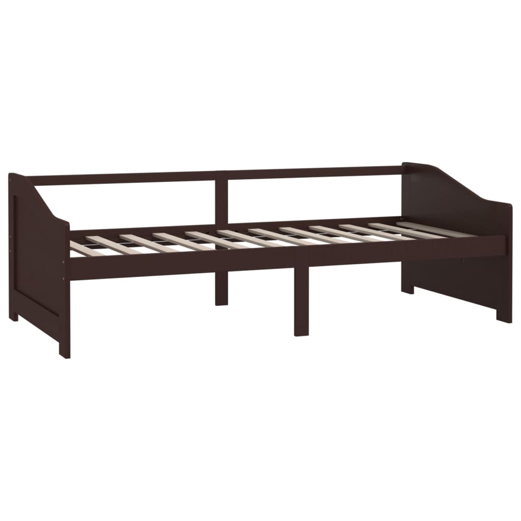 vidaXL Sofá cama de 3 plazas sin colchón marrón oscuro 90x200 cm