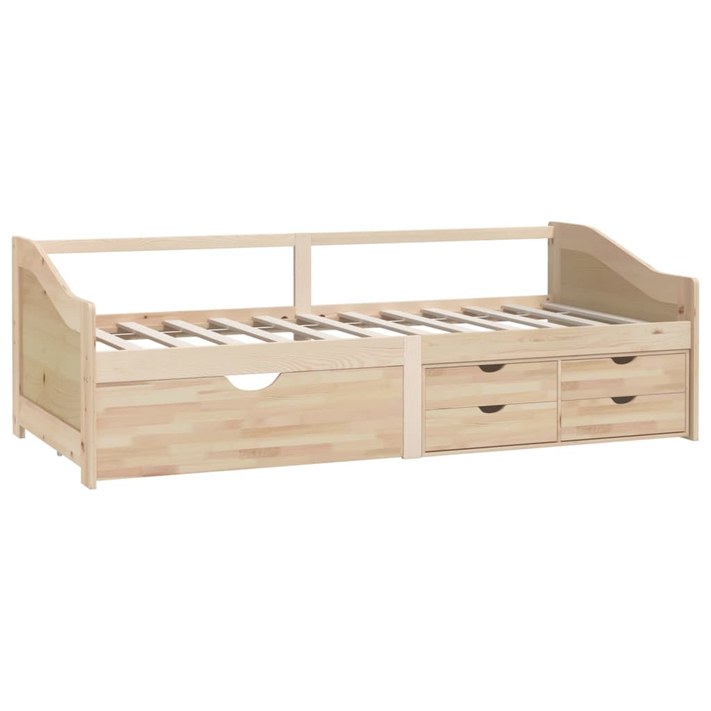 vidaXL Sofá cama de 3 plazas sin colchón madera maciza pino 90x200 cm