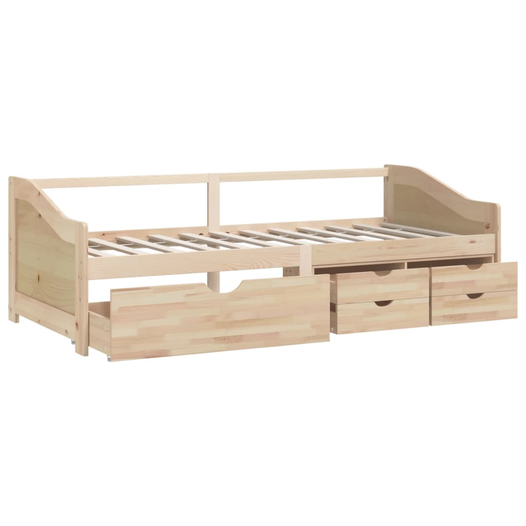 vidaXL Sofá cama de 3 plazas sin colchón madera maciza pino 90x200 cm