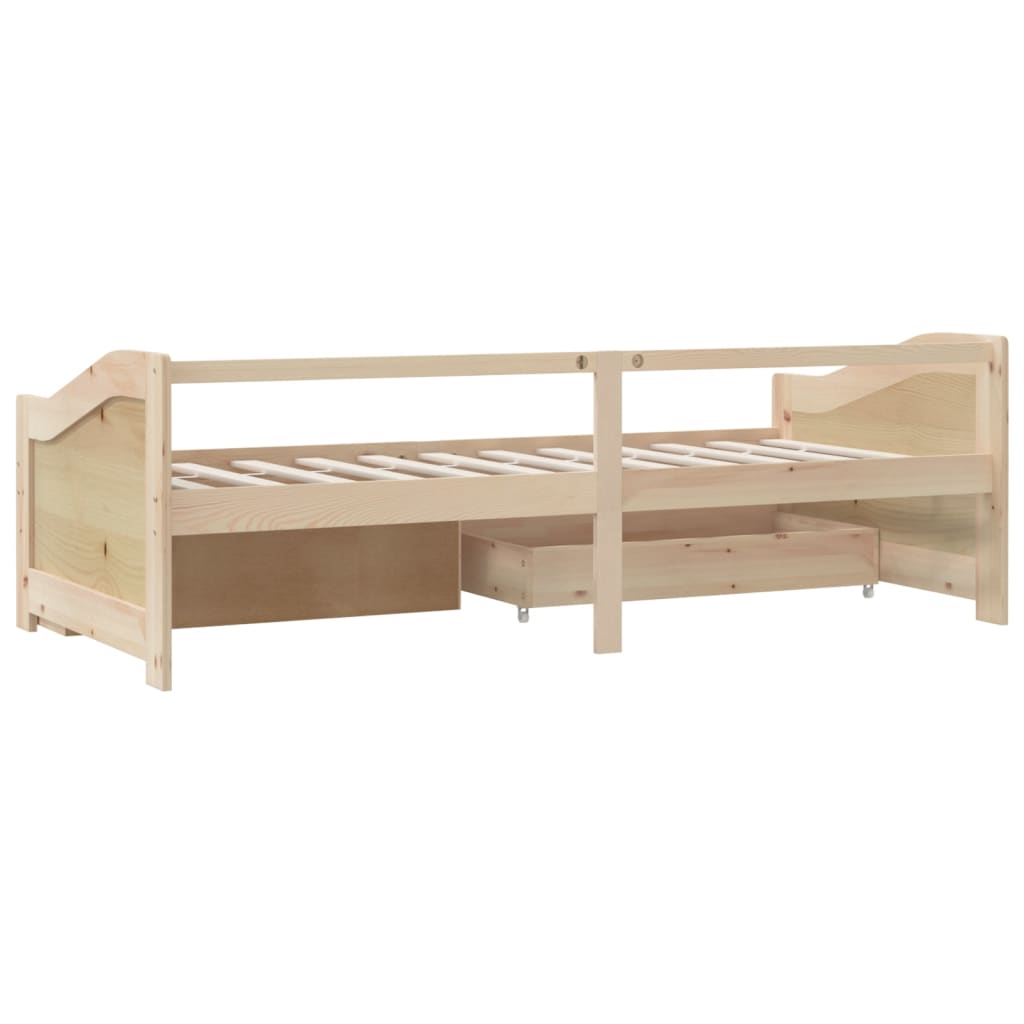 vidaXL Sofá cama de 3 plazas sin colchón madera maciza pino 90x200 cm