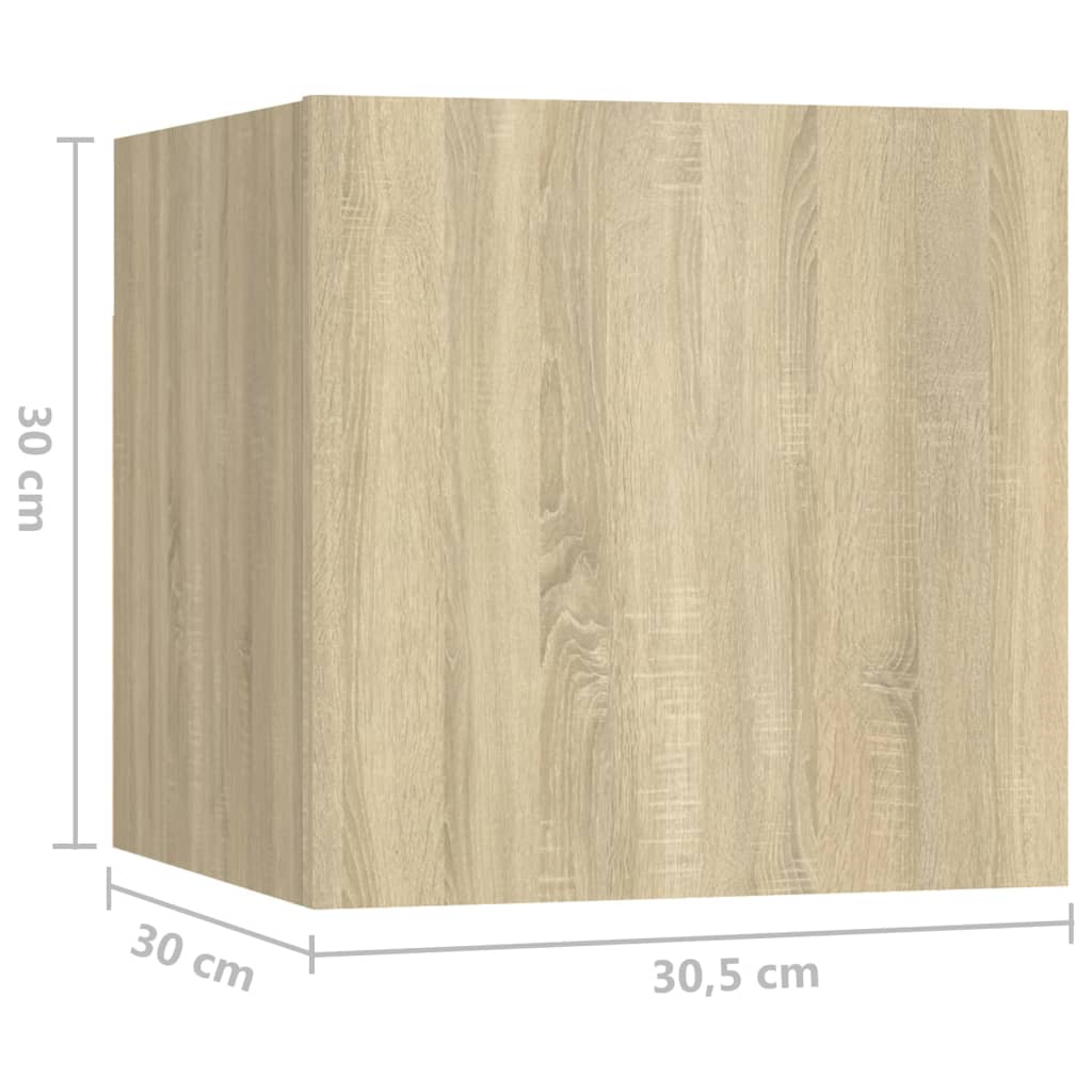 vidaXL Mesita de noche madera de ingeniería roble Sonoma 30,5x30x30 cm