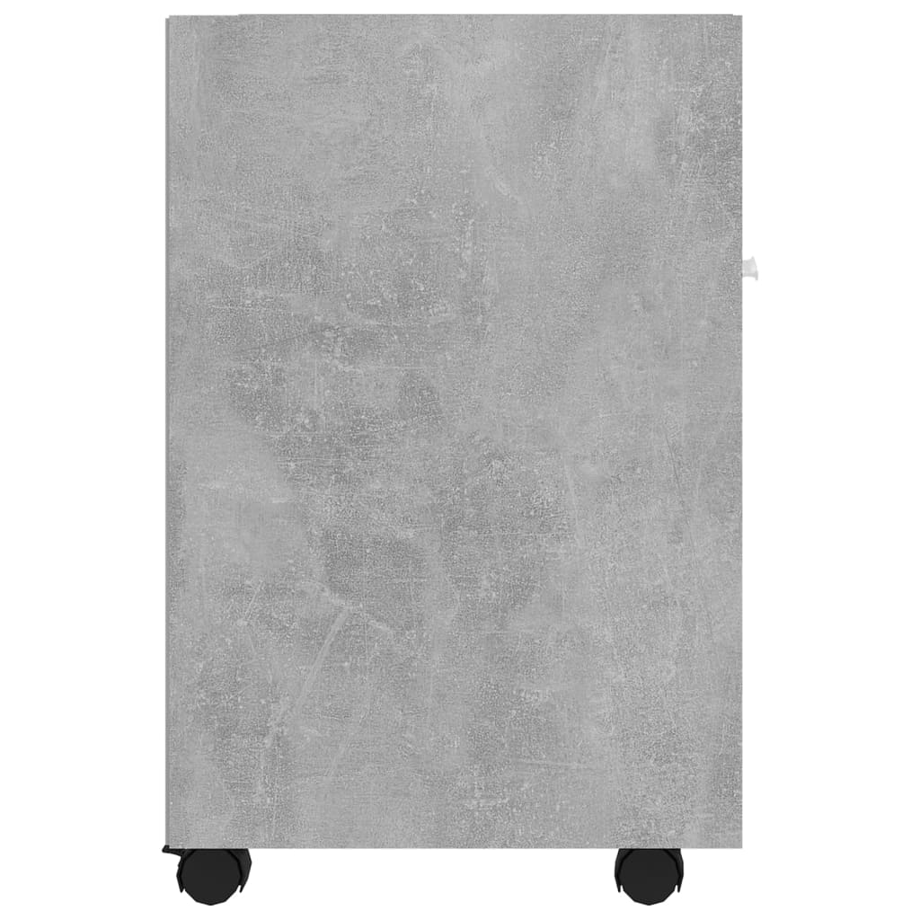 vidaXL Armario auxiliar ruedas contrachapada gris hormigón 33x38x60 cm