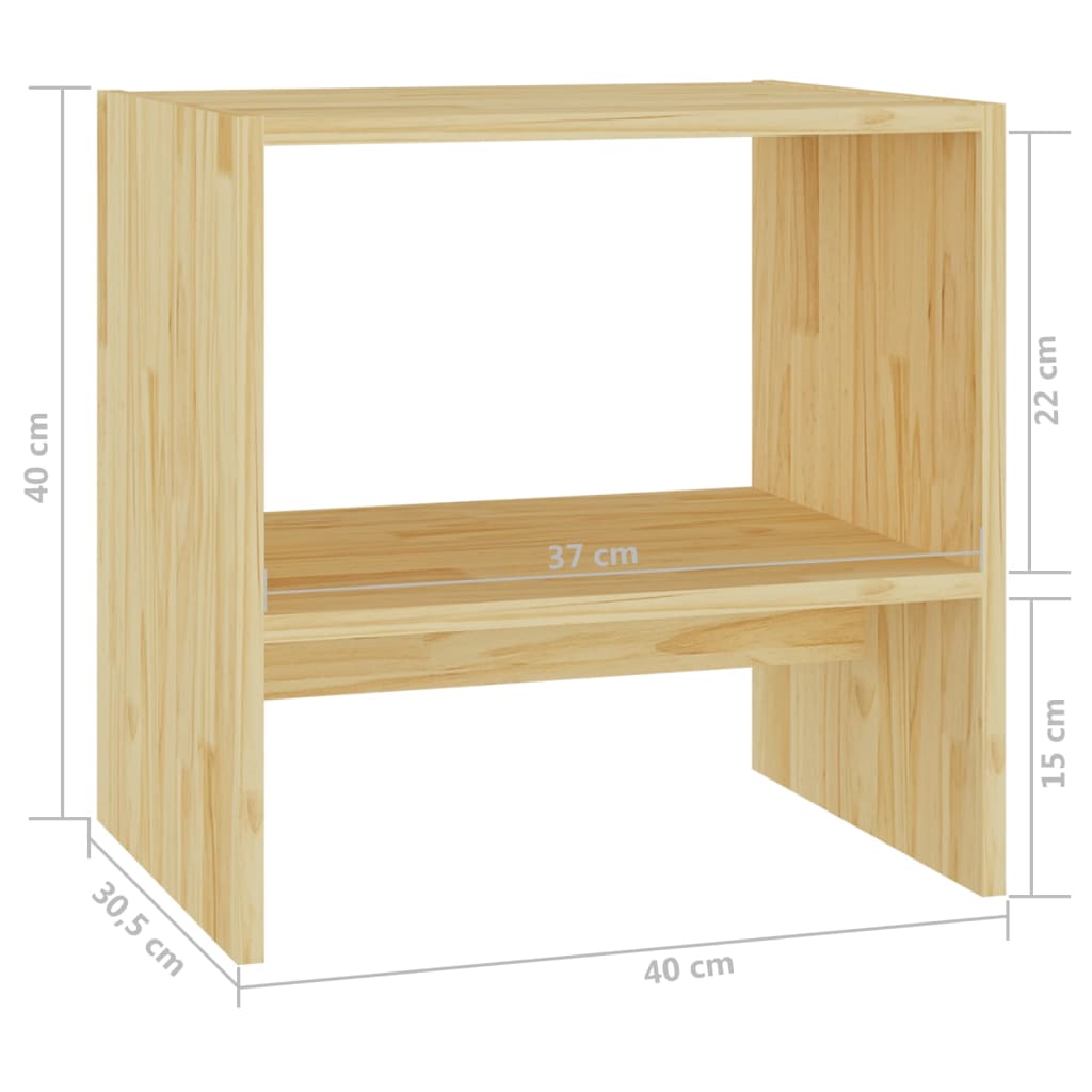 vidaXL Mesita de noche madera maciza de pino 40x30,5x40 cm