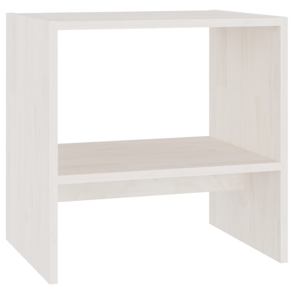 vidaXL Mesita de noche madera maciza de mango blanco 40x30,5x40 cm