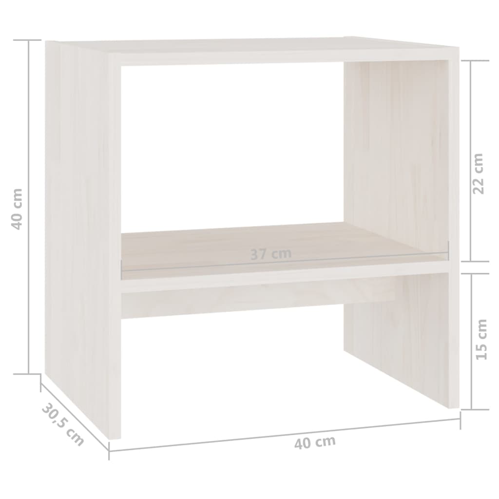 vidaXL Mesita de noche madera maciza de mango blanco 40x30,5x40 cm