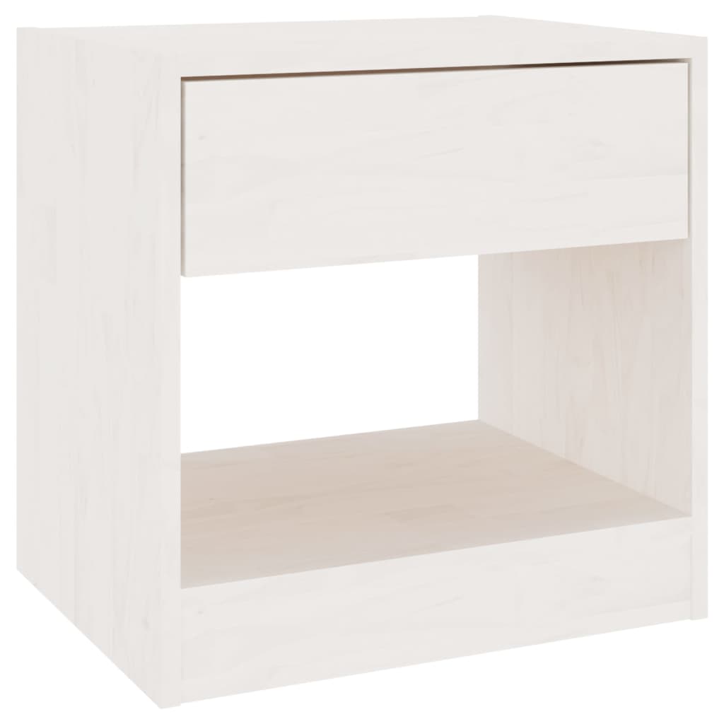 vidaXL Mesita de noche madera maciza de pino blanco 40x31x40 cm