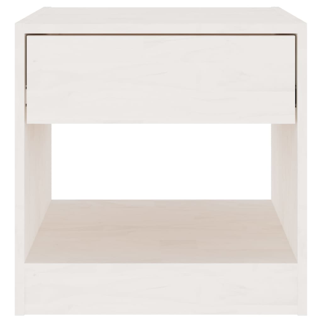 vidaXL Mesita de noche madera maciza de pino blanco 40x31x40 cm