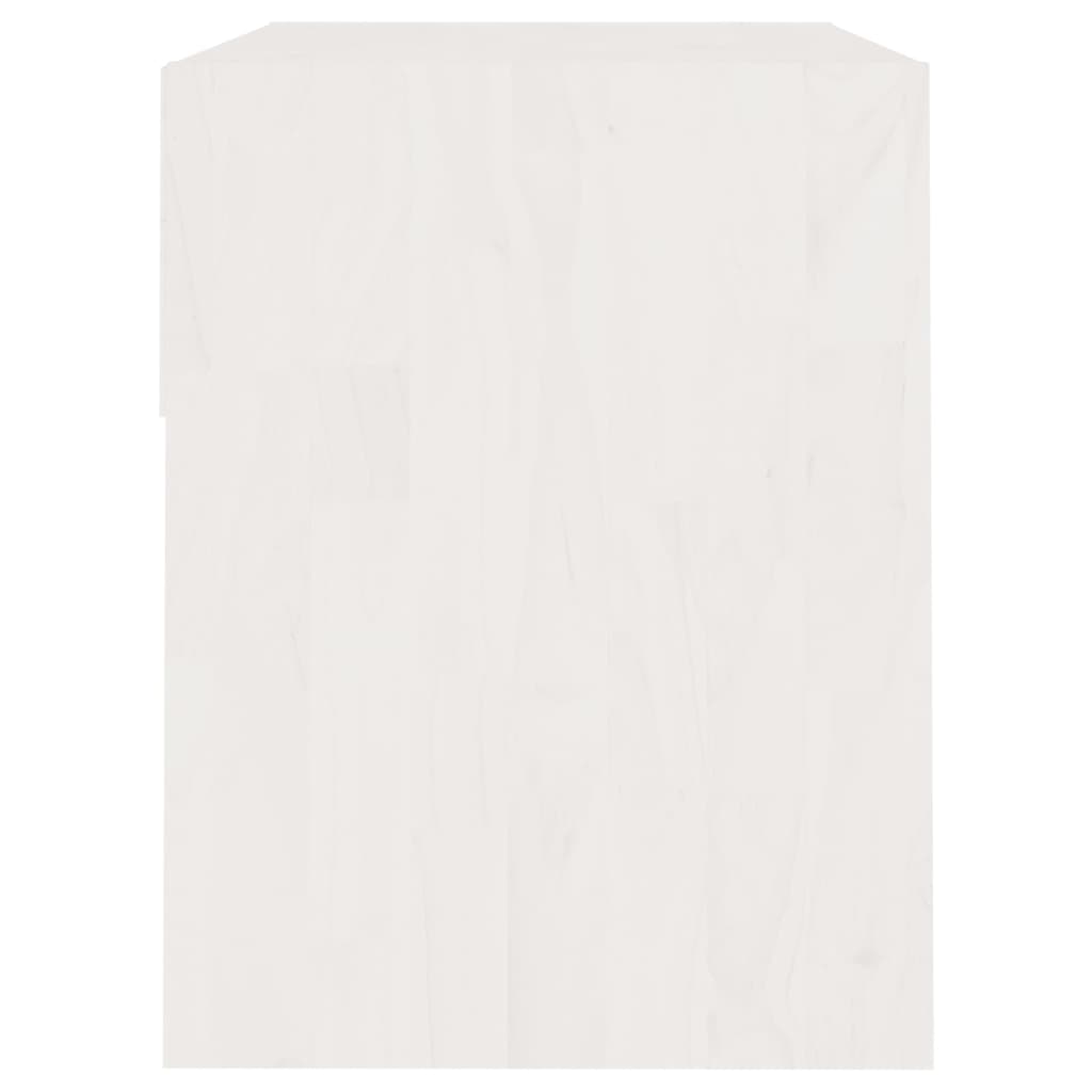 vidaXL Mesita de noche madera maciza de pino blanco 40x31x40 cm