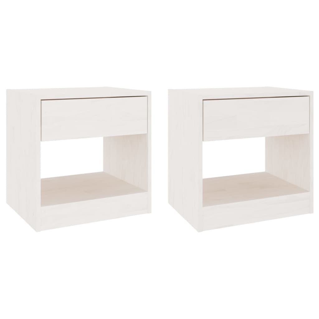 vidaXL Mesitas de noche 2 uds madera maciza de pino blanca 40x31x40 cm