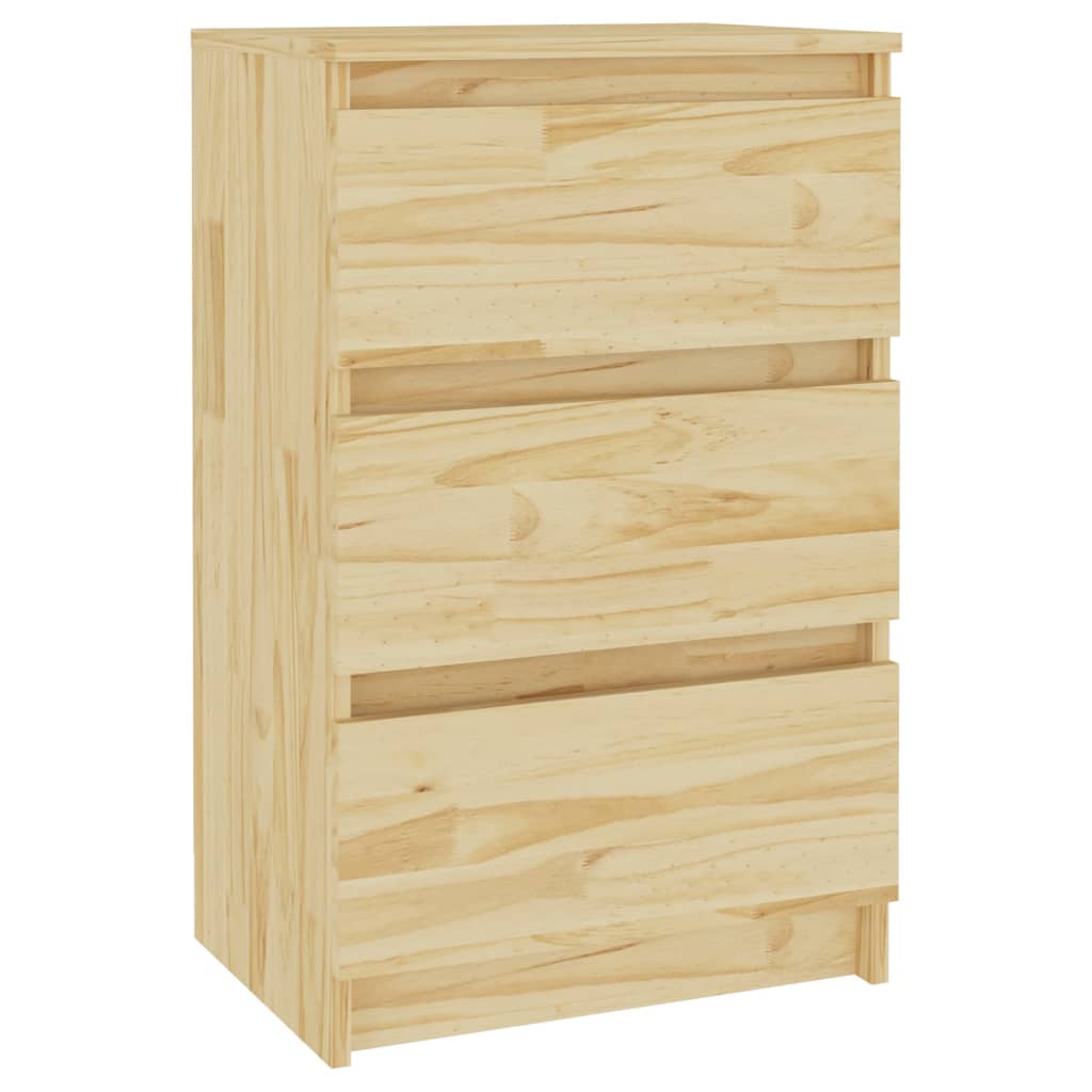 vidaXL Mesita de noche madera maciza de pino 40x29,5x64 cm