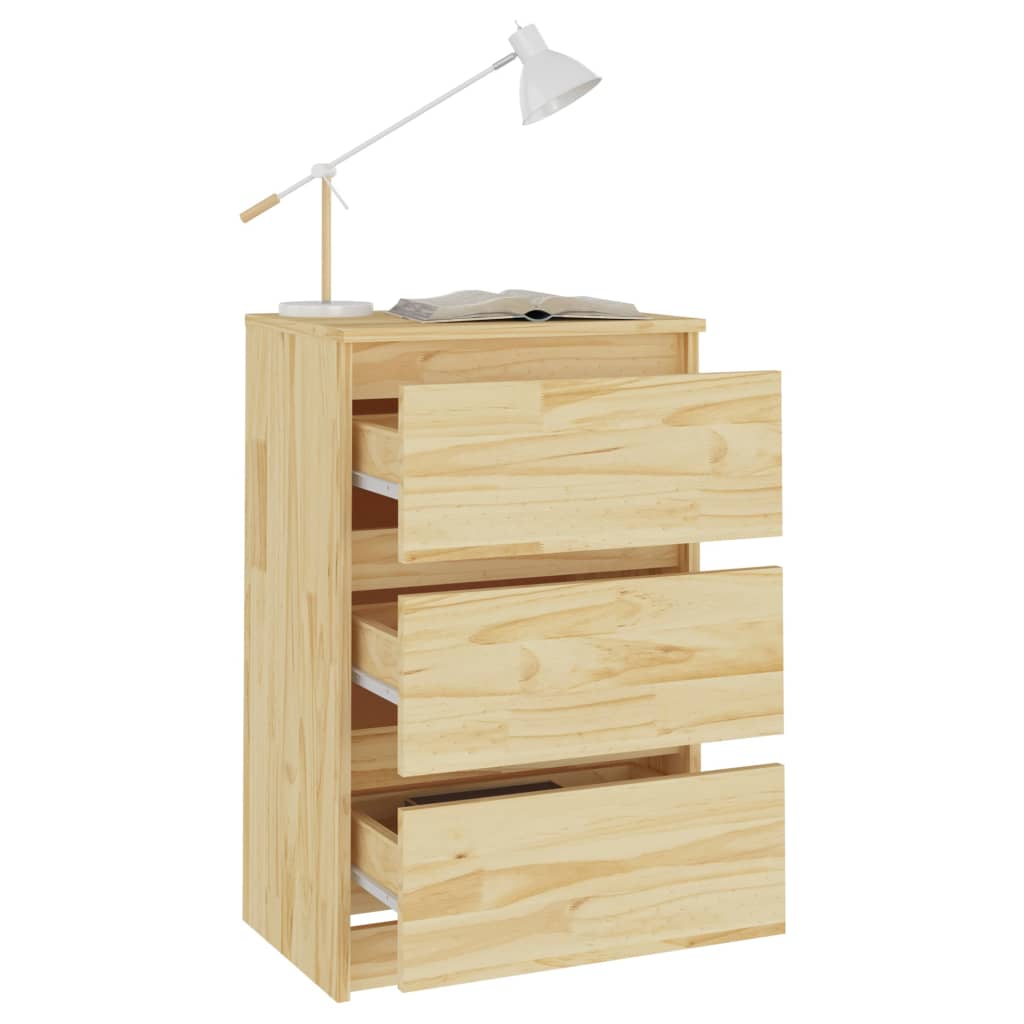 vidaXL Mesita de noche madera maciza de pino 40x29,5x64 cm