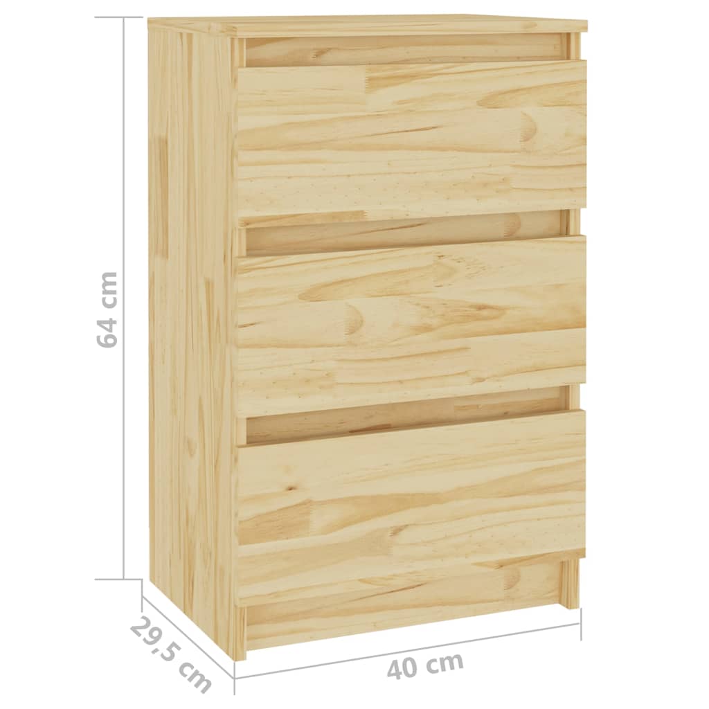 vidaXL Mesitas de noche 2 uds madera maciza de pino 40x29,5x64 cm