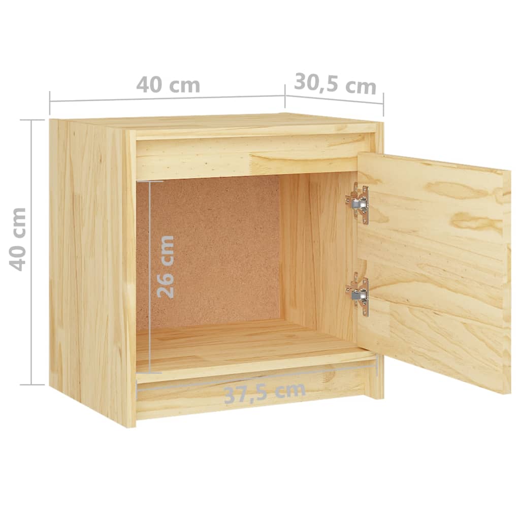 vidaXL Mesitas de noche 2 uds madera maciza de pino 40x30,5x40 cm