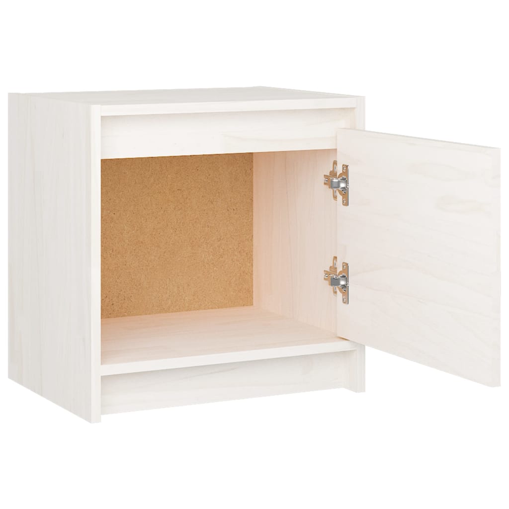 vidaXL Mesita de noche madera maciza de mango blanco 40x30,5x40 cm