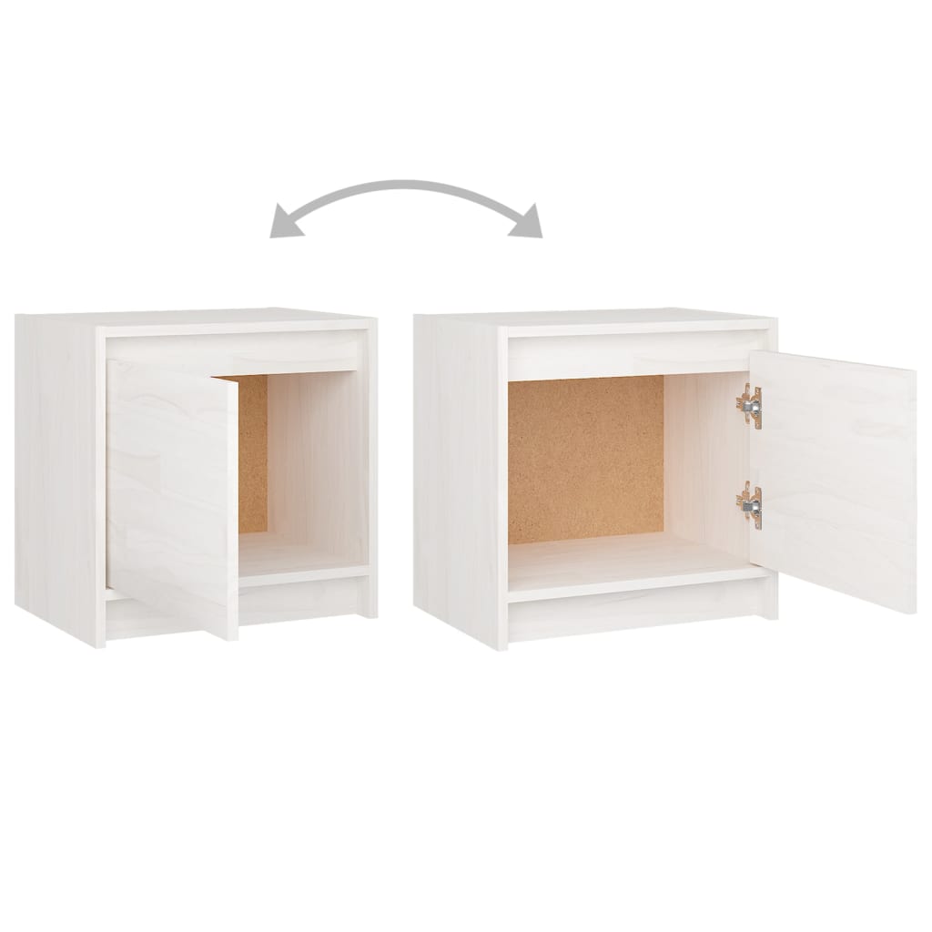 vidaXL Mesita de noche madera maciza de mango blanco 40x30,5x40 cm