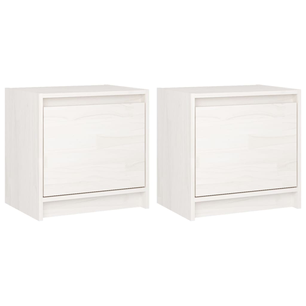 vidaXL Mesitas de noche 2 uds madera maciza pino blanco 40x30,5x40 cm