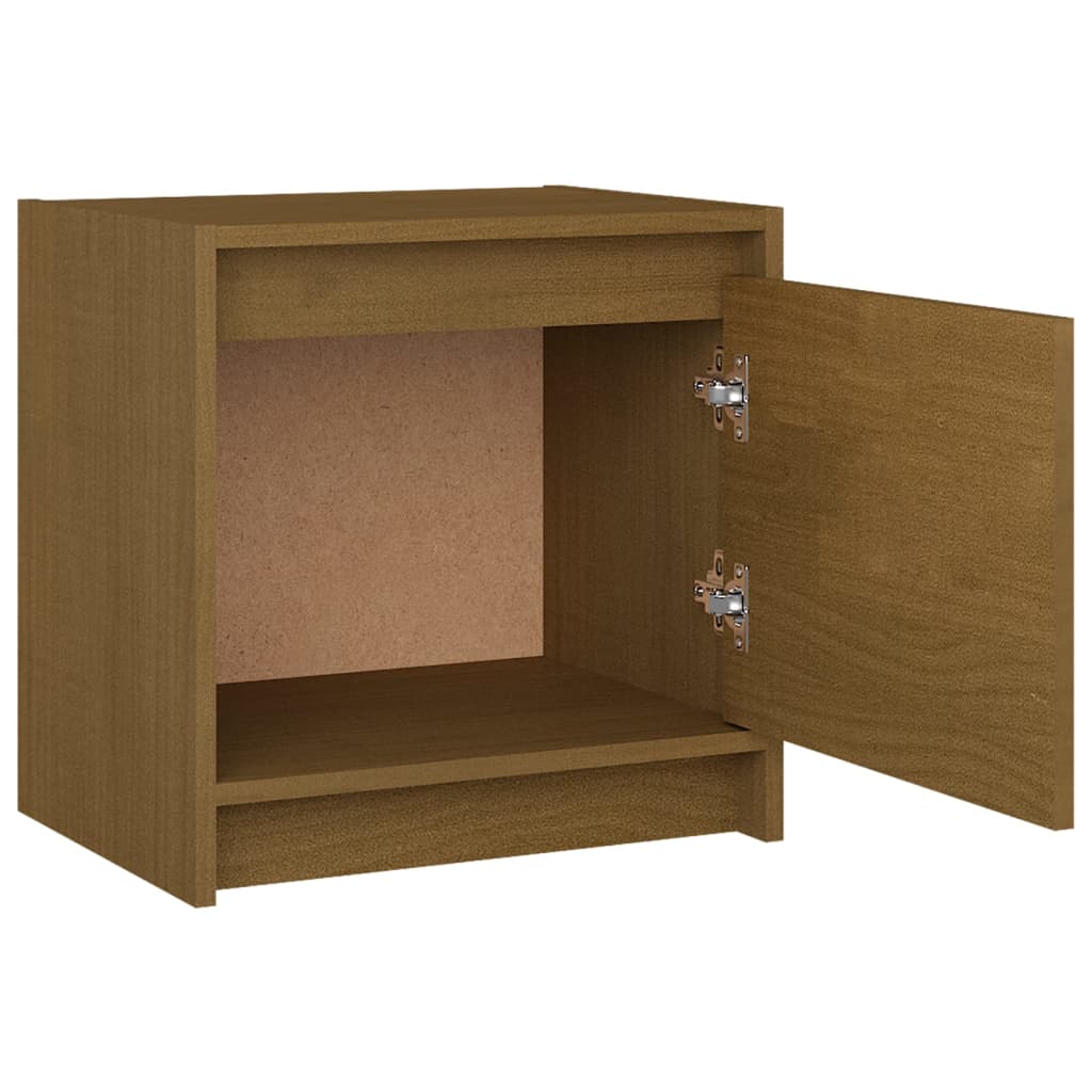 vidaXL Mesita de noche madera maciza de mango marrón miel 40x30,5x40cm