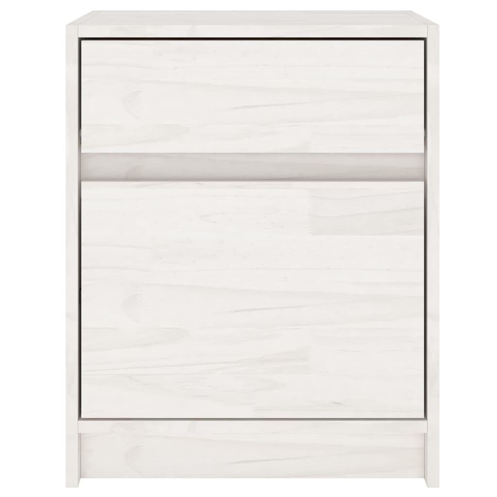 vidaXL Mesita de noche madera maciza de pino blanca 40x31x50 cm