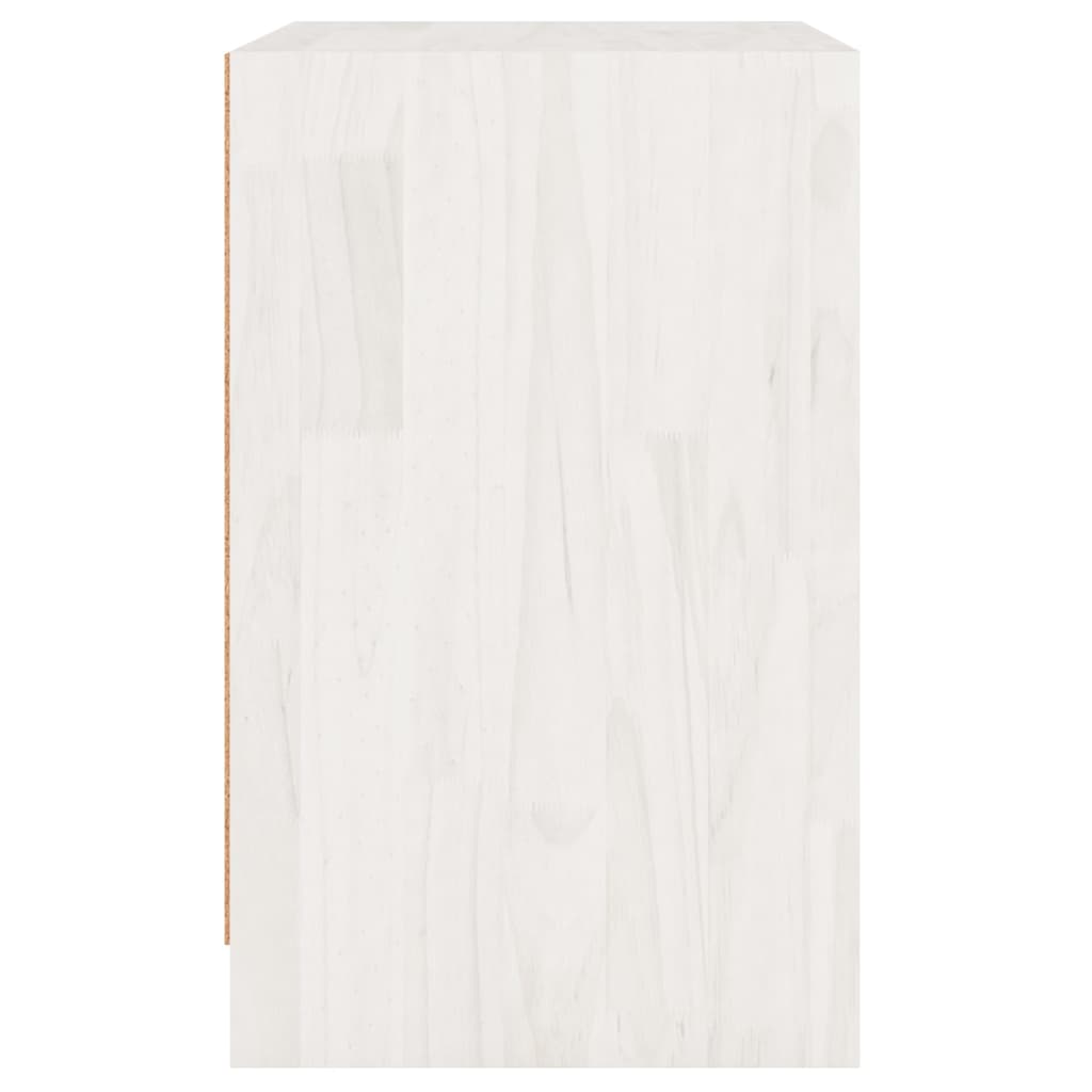 vidaXL Mesita de noche madera maciza de pino blanca 40x31x50 cm