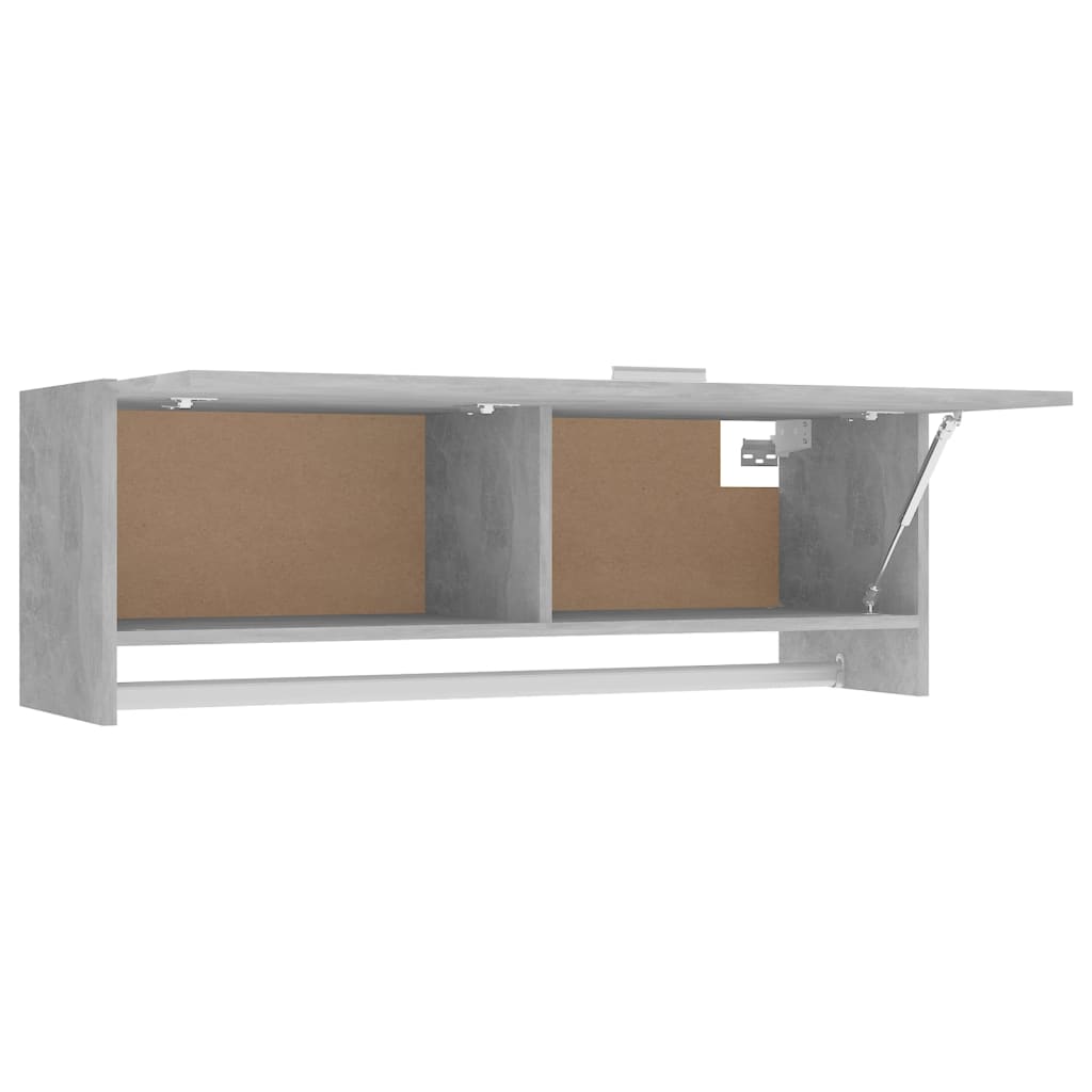 vidaXL Armario de madera contrachapada gris hormigón 100x32,5x35 cm