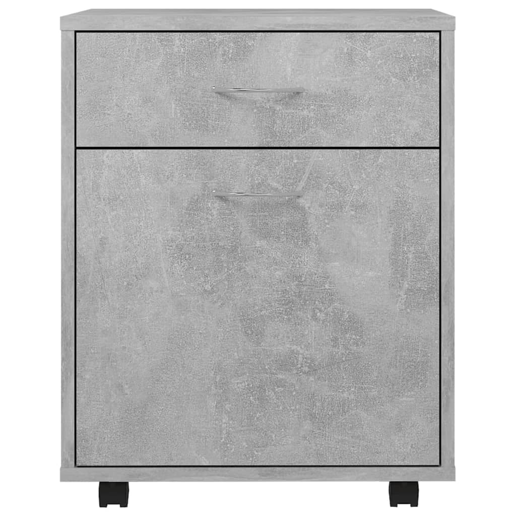 vidaXL Armario ruedas madera contrachapada gris hormigón 45x38x54 cm