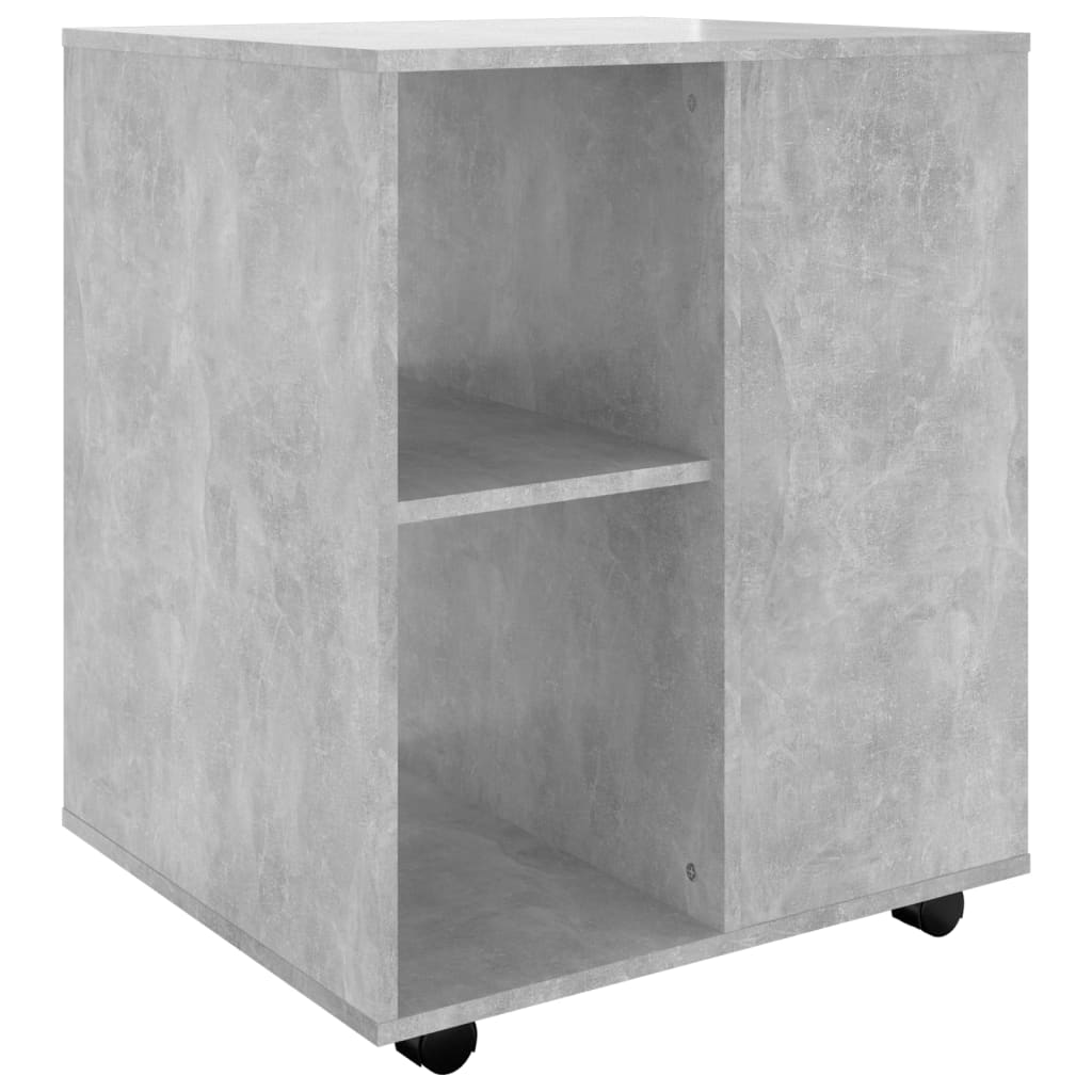 vidaXL Armario ruedas madera contrachapada gris hormigón 60x53x72 cm