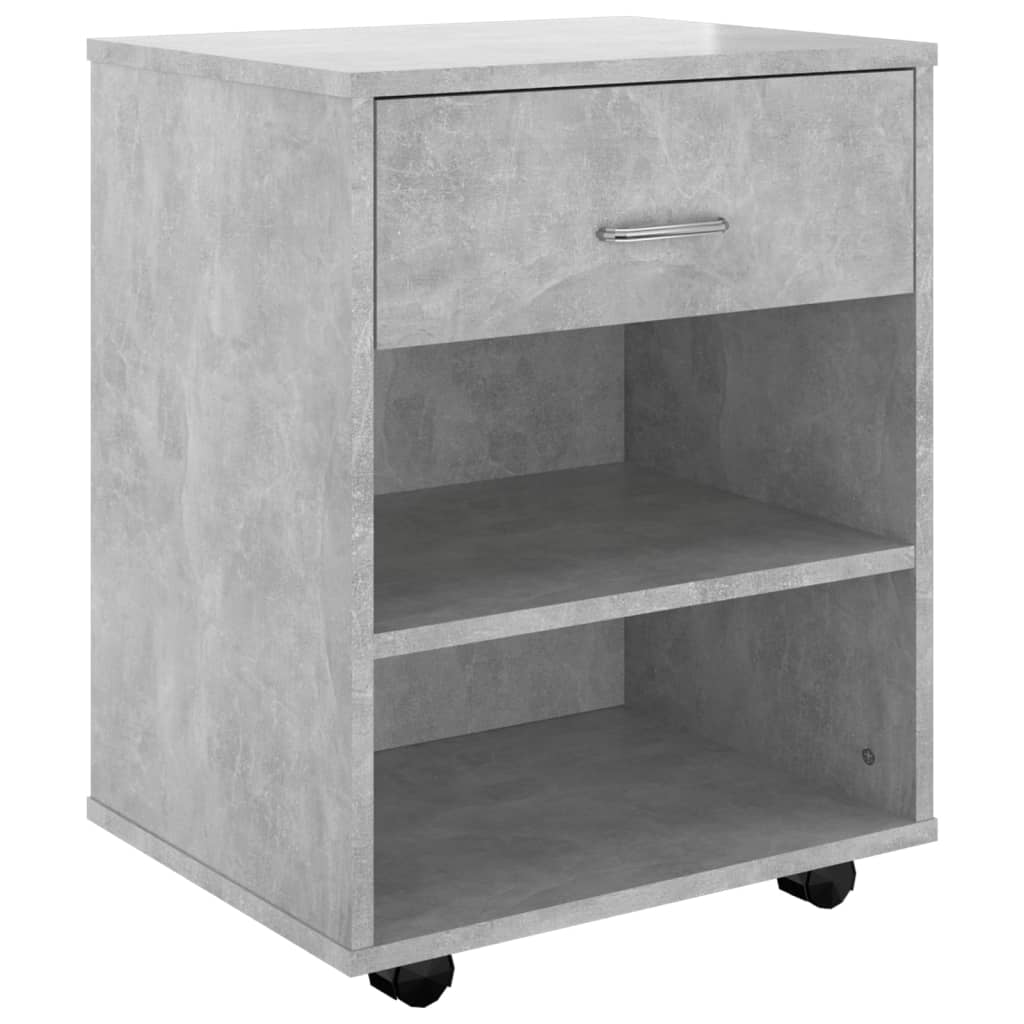 vidaXL Armario ruedas madera contrachapada gris hormigón 46x36x59 cm