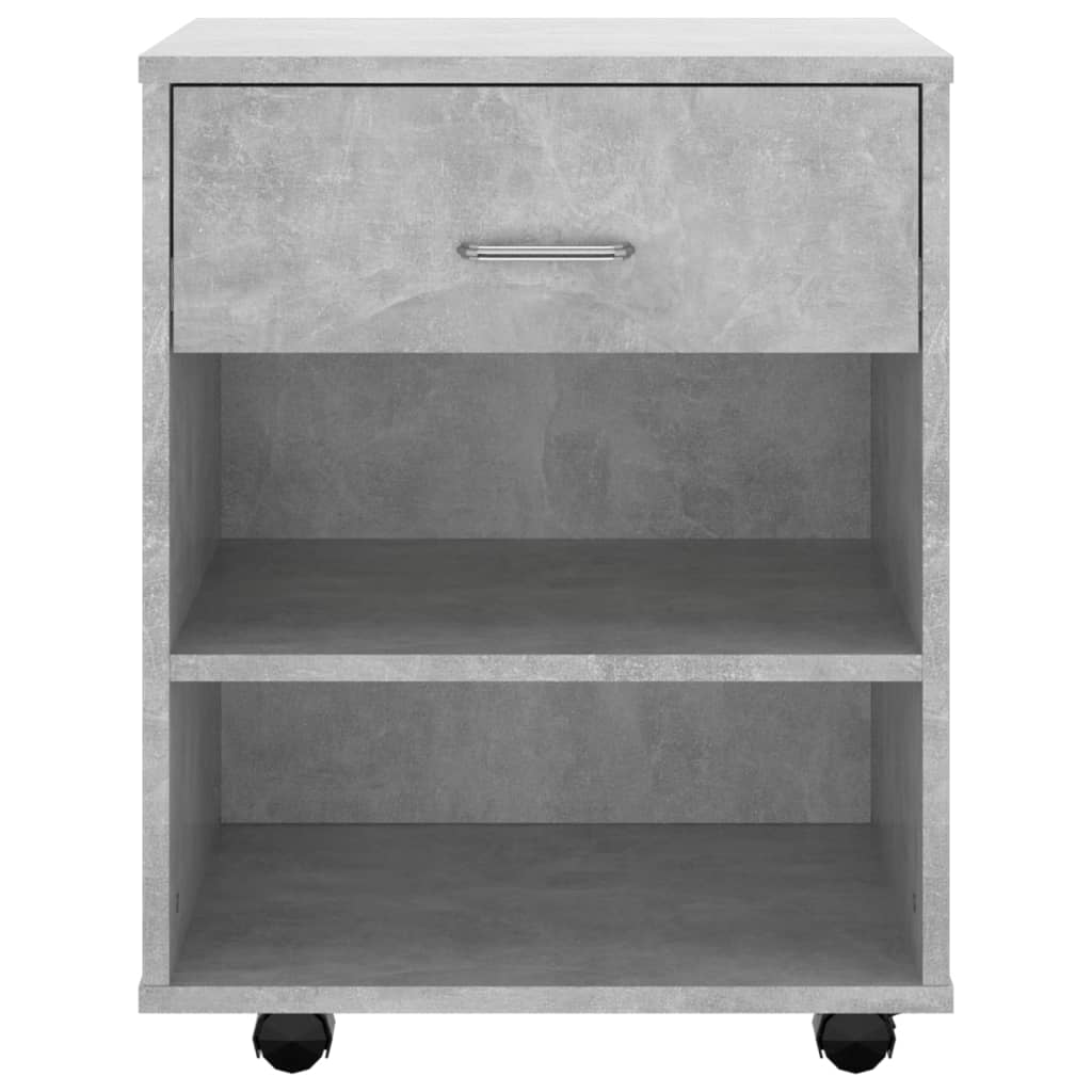 vidaXL Armario ruedas madera contrachapada gris hormigón 46x36x59 cm