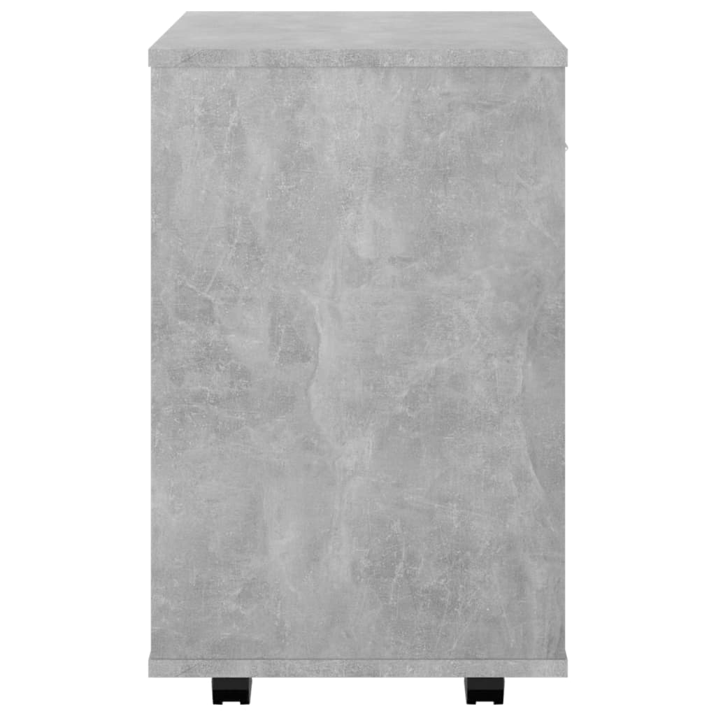 vidaXL Armario ruedas madera contrachapada gris hormigón 46x36x59 cm