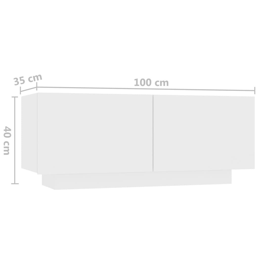 vidaXL Mesita de noche madera de ingeniería blanco 100x35x40 cm