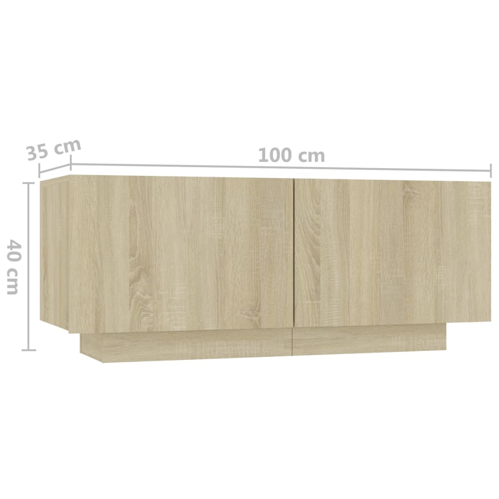 vidaXL Mesita de noche madera de ingeniería roble Sonoma 100x35x40 cm