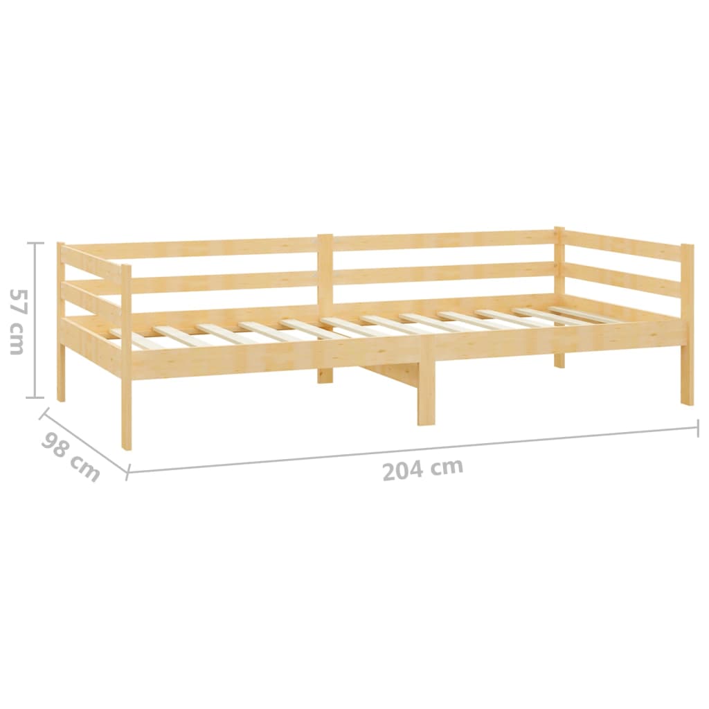 vidaXL Sofá cama sin colchón madera maciza de pino 90x200 cm