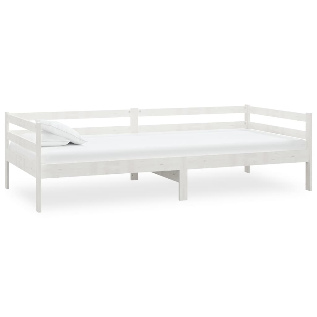 vidaXL Sofá cama sin colchón madera maciza de pino blanco 90x200 cm