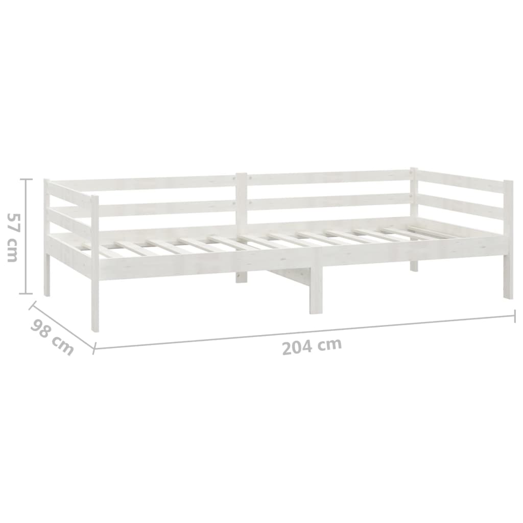 vidaXL Sofá cama sin colchón madera maciza de pino blanco 90x200 cm