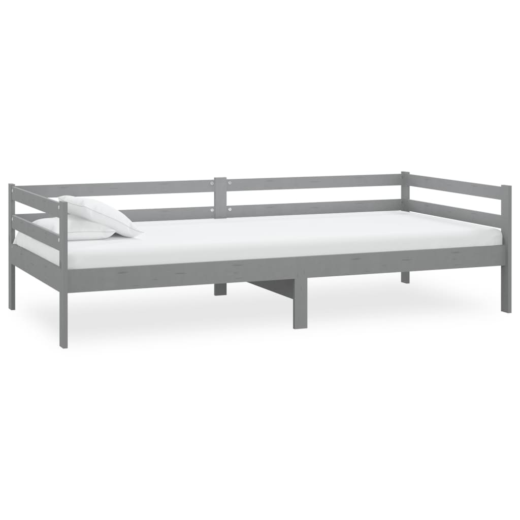 vidaXL Sofá cama sin colchón madera maciza de pino gris 90x200 cm