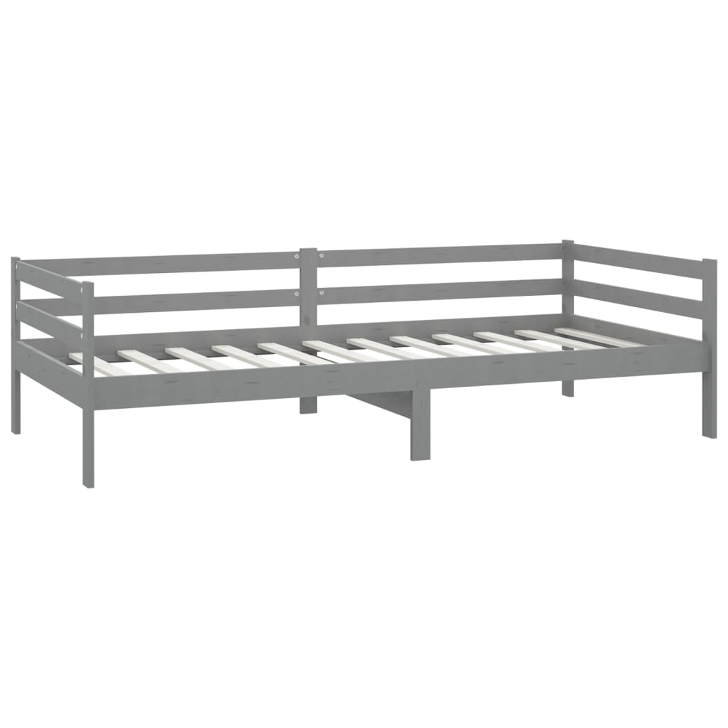 vidaXL Sofá cama sin colchón madera maciza de pino gris 90x200 cm